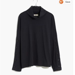 Madewell Button-Sleeve Turtleneck Top NWT
